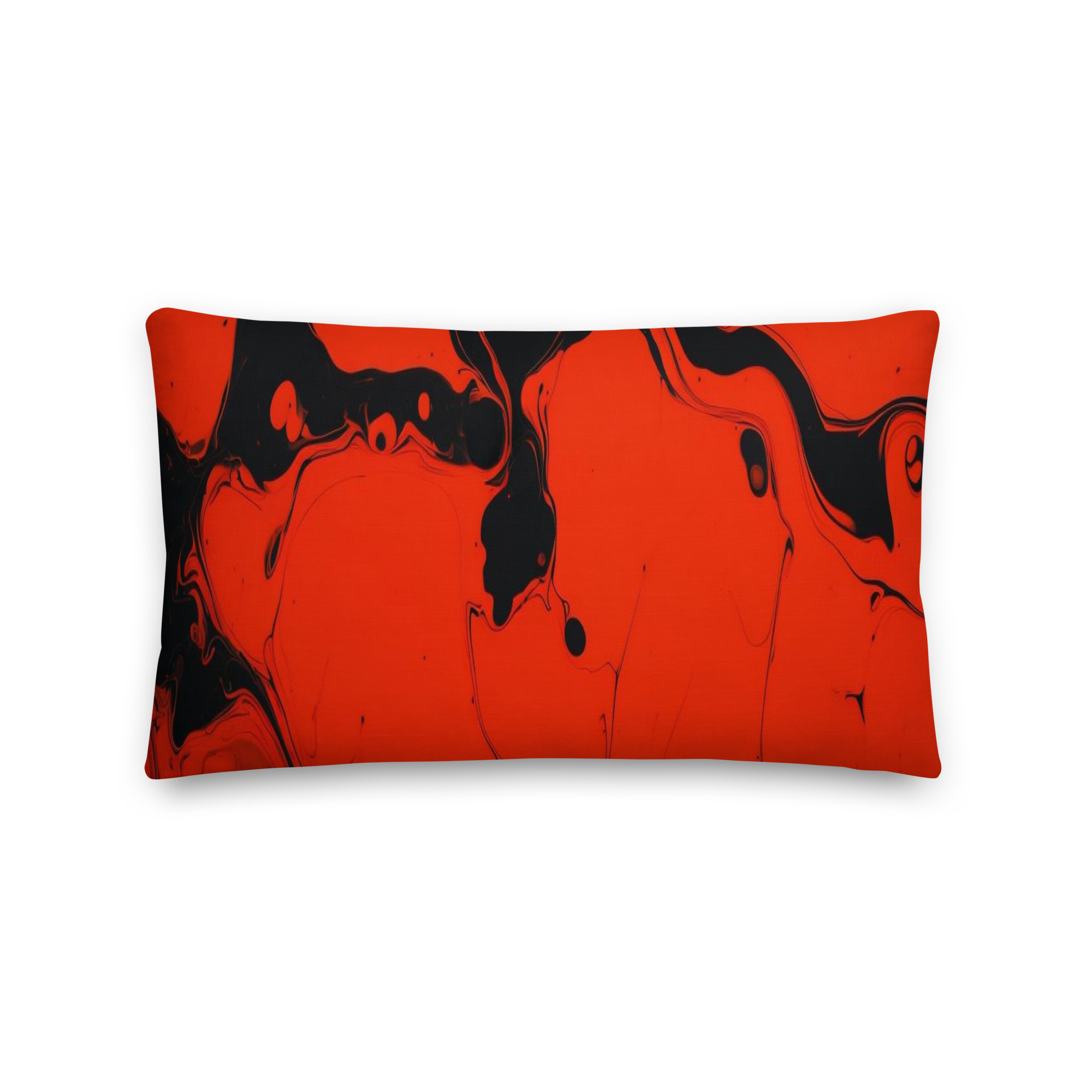 Red and Black Abstract Throw Pillows