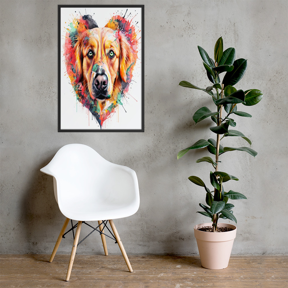 Luminous Digital Artwork of a Golden Retriever