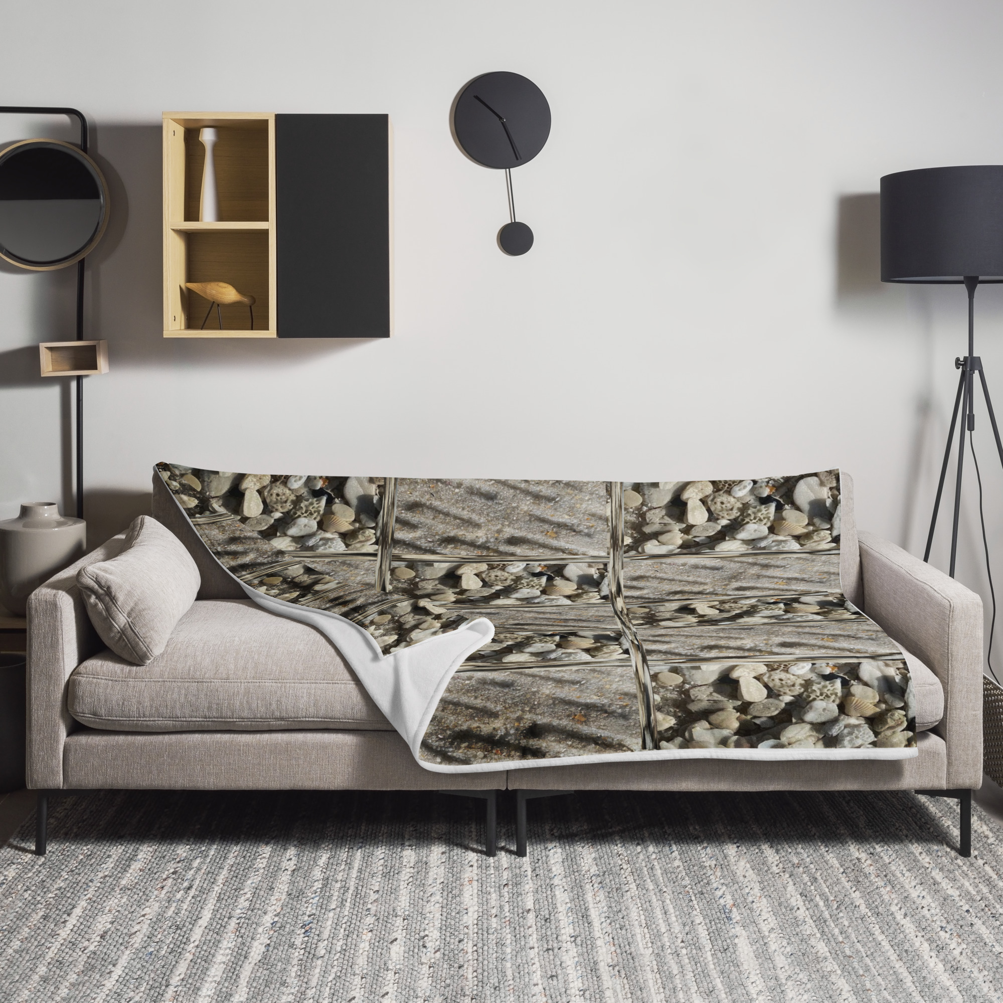 Shell And Sand Throw Blanket - Coastal Beach Comfort